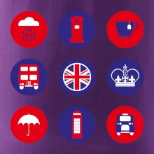 Anglicko symboly v kruhoch