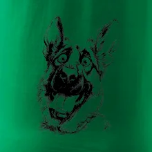 Čiernobiela karikatúra Nemecký ovčiak