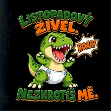 Listopadový živel zelený dinosaurus rex v plence