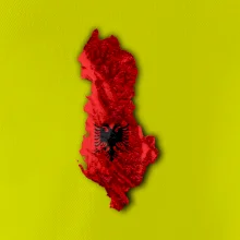 Mapa Albánsko reliéf hôr