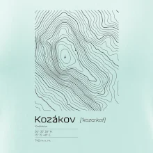 Kozákov - vrstevnice v obdĺžniku