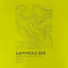 Lomnický štít - vrstevnice v obdĺžniku