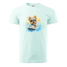 Yorkšírsky teriér na vodnom skútri