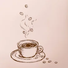 Hrnček plný čerstvej kávy