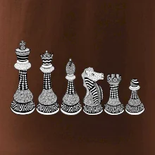 Šachové figúrky v rade - kreslené