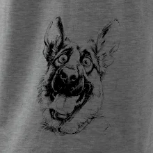 Čiernobiela karikatúra Nemecký ovčiak