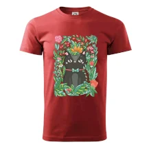 Mačka s kvetmi maľované