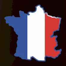 Francúzska vlajka mapa obrys