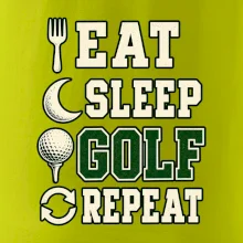 Eat sleep golf repeat typografie