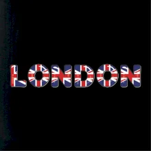 Nápis London vlajka Nápis London vlajka