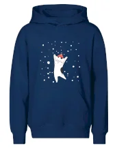 Veselá mačka v zimnej čiapke