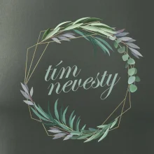 Tím nevesty kvetinový kruh zelený