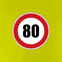 Dopravná značka - obmedzenie rýchlosti 80