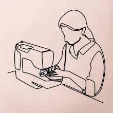 Krajčírka a šijací stroj jedným ťahom