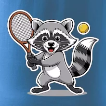 Mýval hrá tenis kreslený