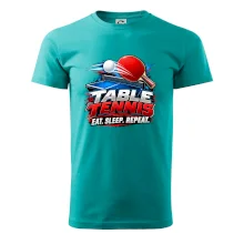 Stolní tenis pálka a míček eat sleep repeat