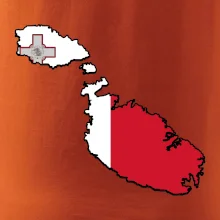 Mapa Malta s vlajkou