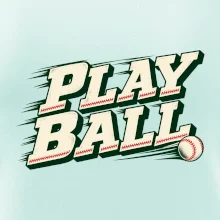 Play ball retro sportovní nápis