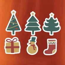 Vianočná sada - stromčeky a darčeky