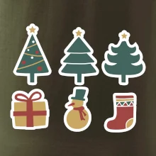Vianočná sada - stromčeky a darčeky