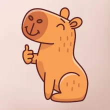 Kapybara s palcom hore