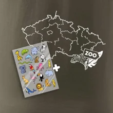 Tričko s mapou + ZOO nažehlovačky