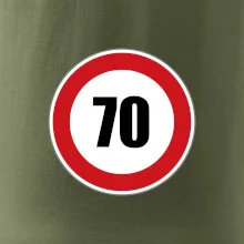Dopravná značka - obmedzenie rýchlosti 70