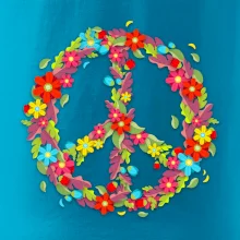 Peace symbol červené kvety