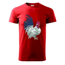 Kohút kreslený biely