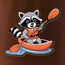 Mýval v kajaku kreslený