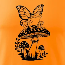 Goblincore čierna huba so žabou