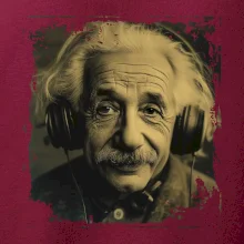 Albert Einstein so slúchadlami