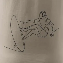 Surfer na vlne jedným ťahom