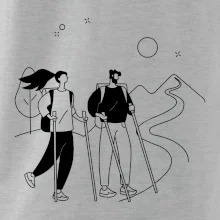 Kreslený pár na výlete