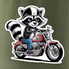 Mýval na motorke kreslený