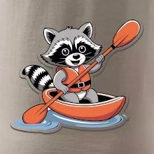 Mýval v kajaku kreslený