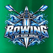 Veslařská loď se zkříženými vesly eat sleep repeat