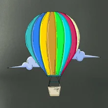 Teplovzdušný balón v oblakoch