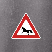 Dopravná značka - Pozor kôň bežiaci