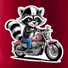 Mýval na motorke kreslený