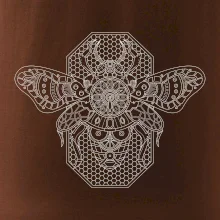 Steampunk včela čiernobiela