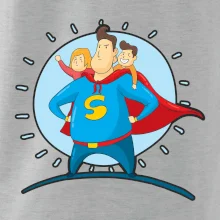 Táta superman - dievča a chlapec Táta superman - dievča a chlapec