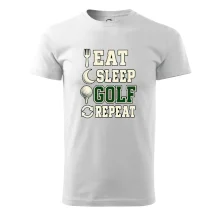 Eat sleep golf repeat typografie