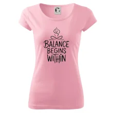 Balance begins within nápis