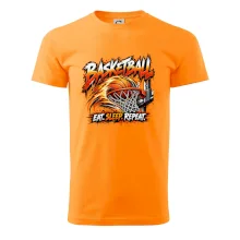 Basketbalový kôš s loptou eat sleep repeat