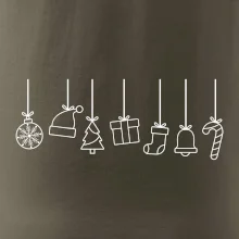 Rodinné vianočné tričká - Vianočné ozdoby na povrázku