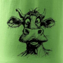 Čiernobiela karikatúra svetlá krava hlava