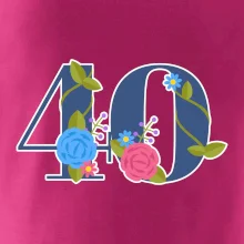 Kvetinové číslo kreslené - 40
