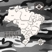 Brazília mapa s názvami regiónov