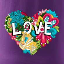 Love nápis květovaný